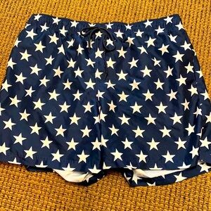 NWOT American Flag/4th of July Swim Trunks 40-42